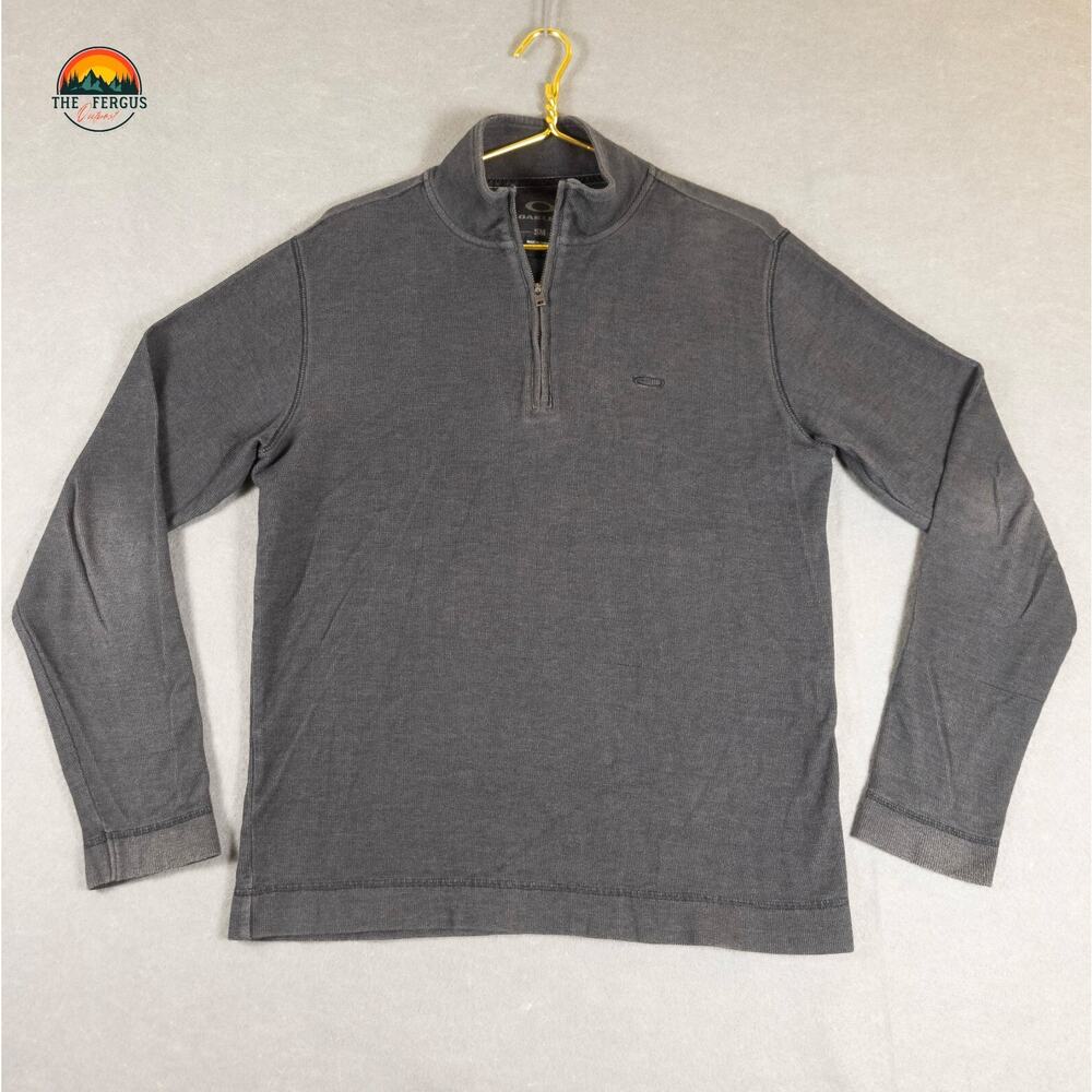 Oakley Pullover Jacket Gray Long Sleeve Casual 1/4 Zip Cotton Blend Men's Small